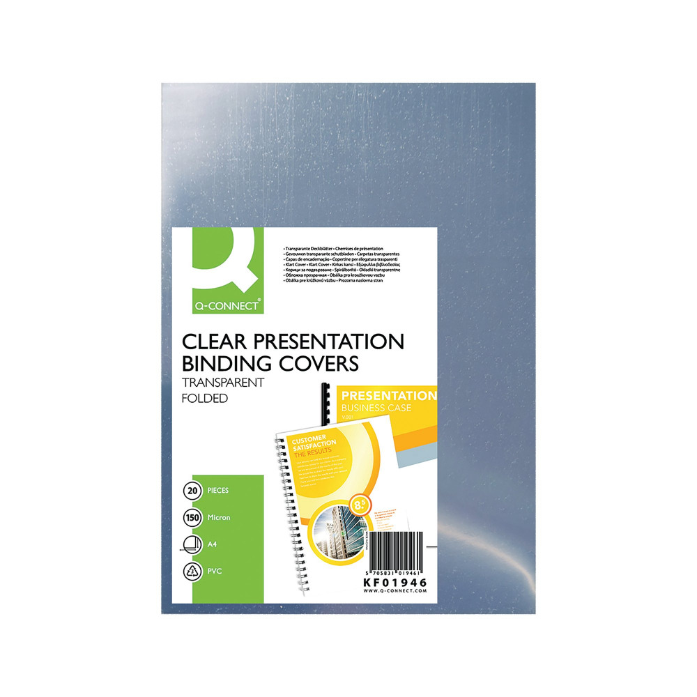 Q-CONNECT CLEAR COVERS PK20