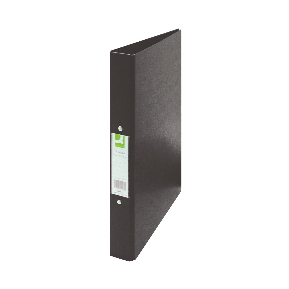 Q-CON 2 RING BNDR A4 25MM BLK PK10