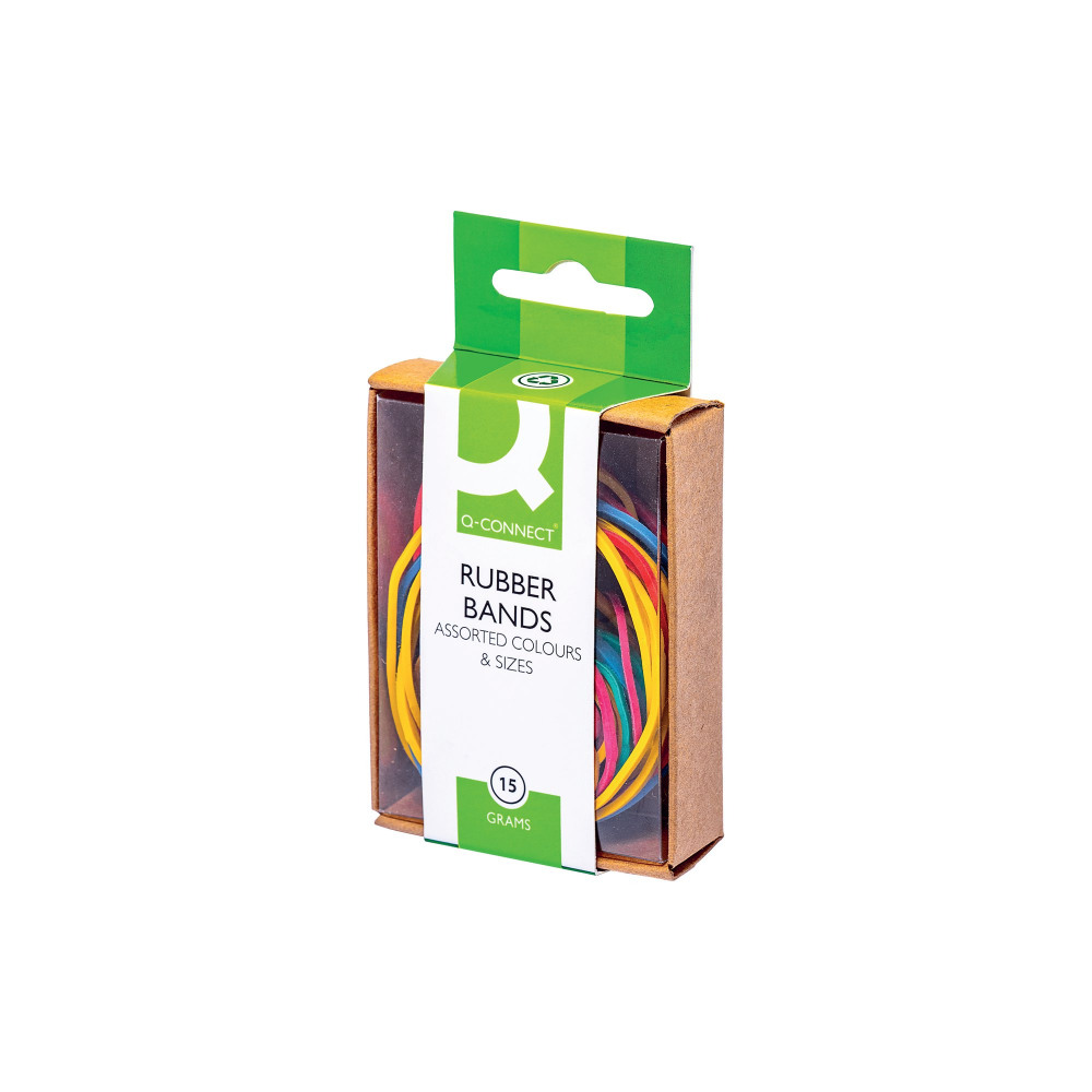 Q-CONNECT RUBBER BANDS 15GM AST COL