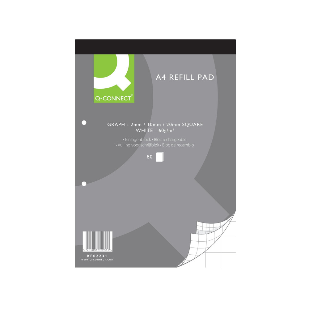 Q-CONNECT RFL A4 PAD GRAPH 80 PK10