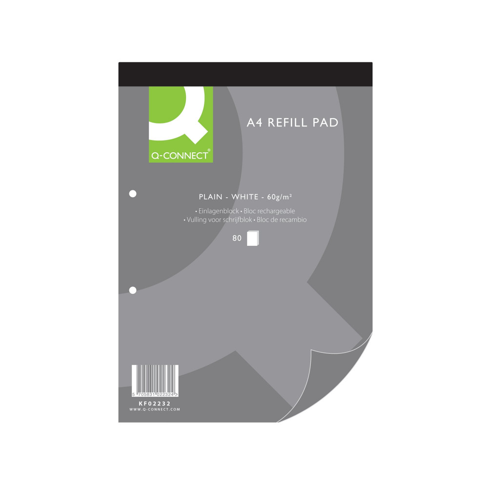 Q-CONNECT PLAIN REFILL PAD A4 PK10