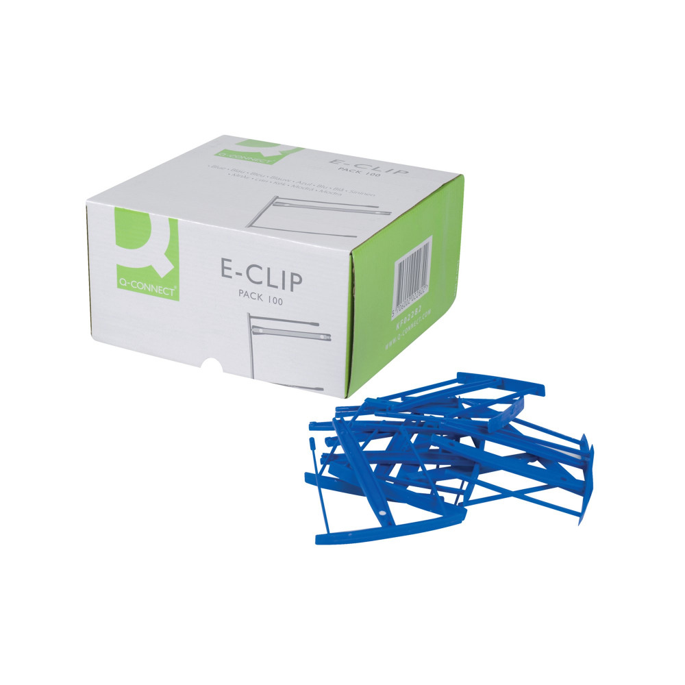 Q-CONNECT E CLIP BLUE PK100