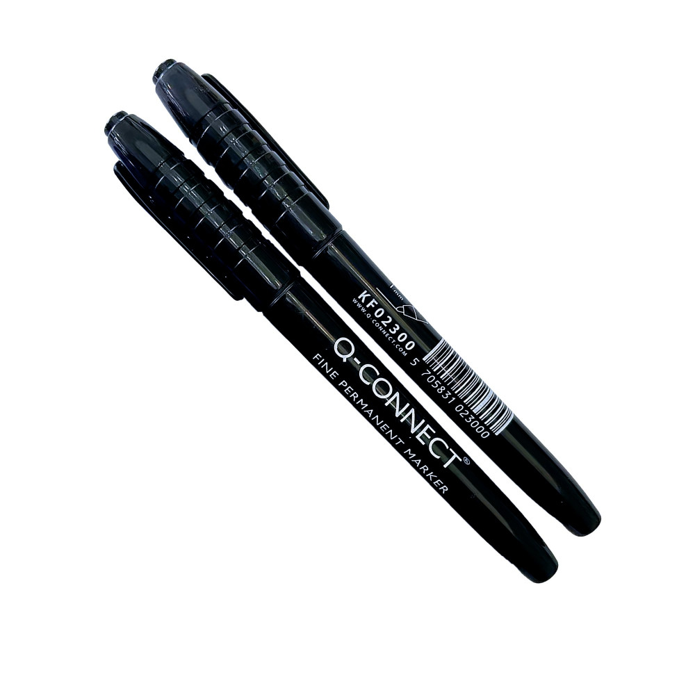 Q CONNECT FINE PERM MARKERS BLK PK10