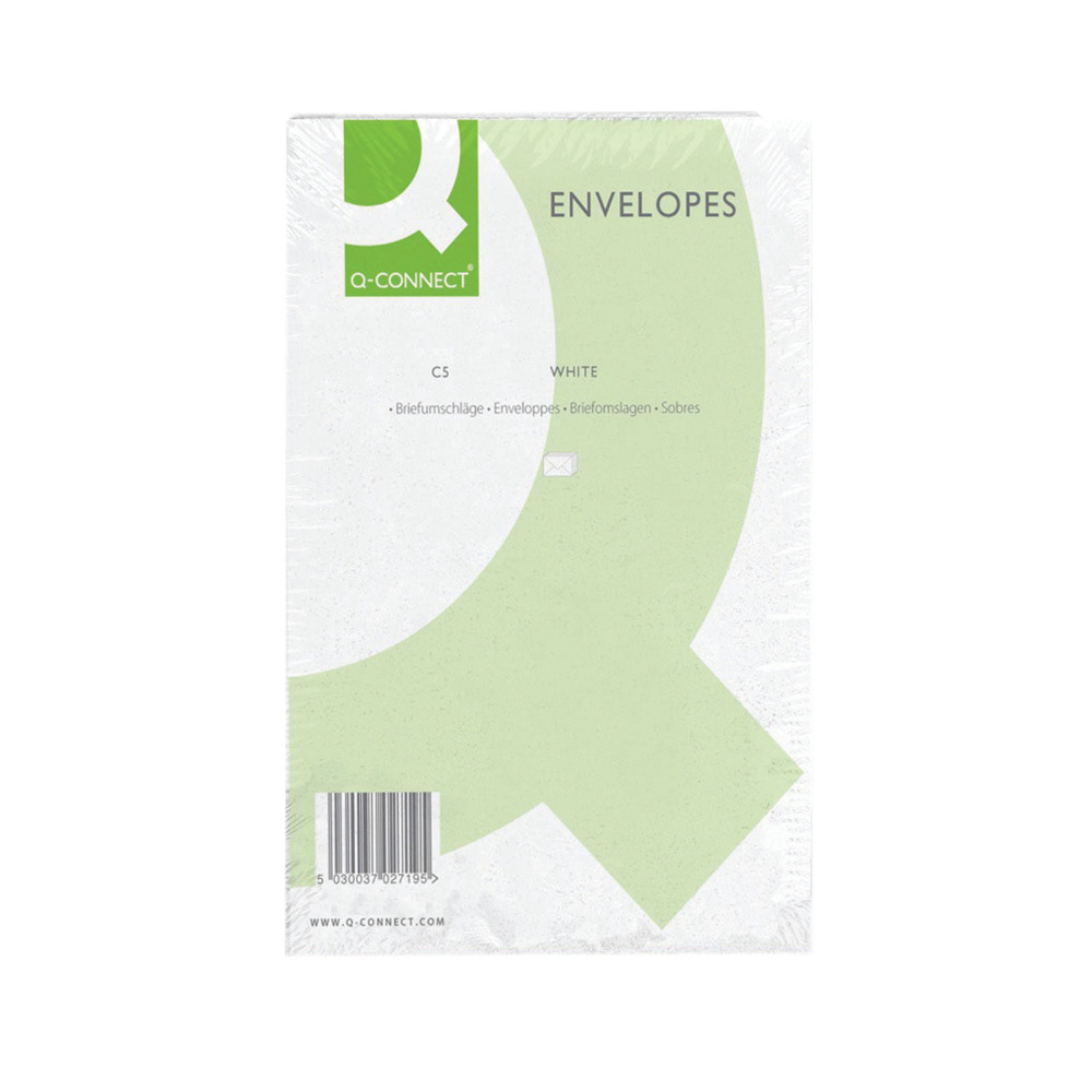C5 ENVELOPES POCKET 100GSM WHT PK500