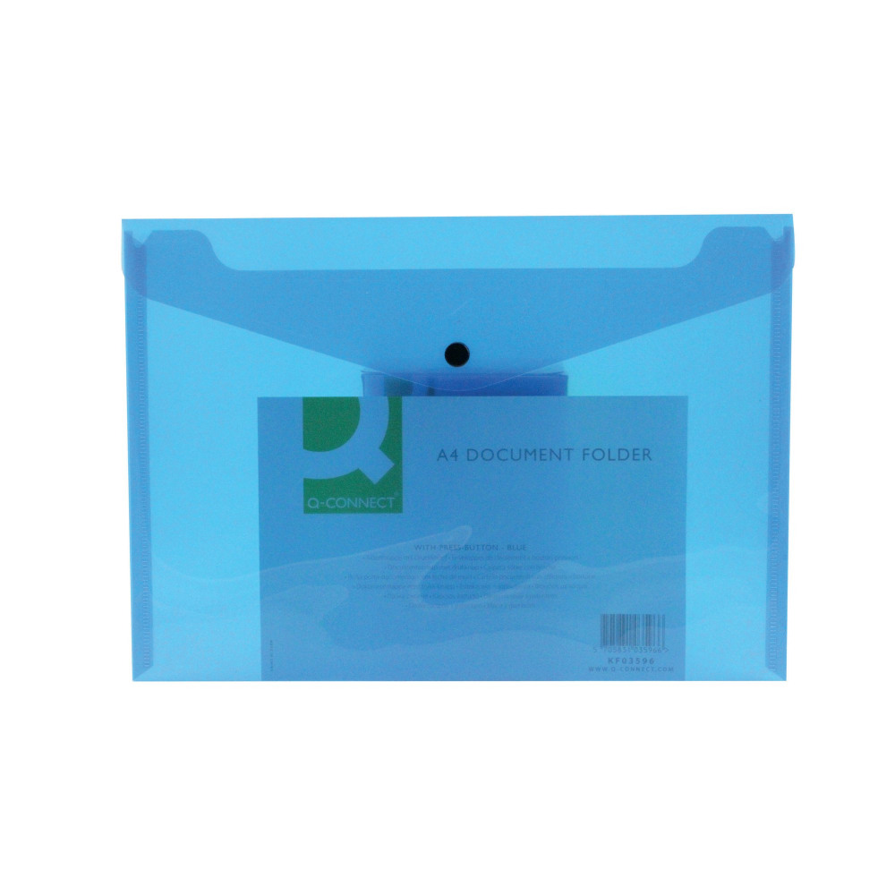 Q-CONNECT DOC FOLDER A4 BLUE PK12