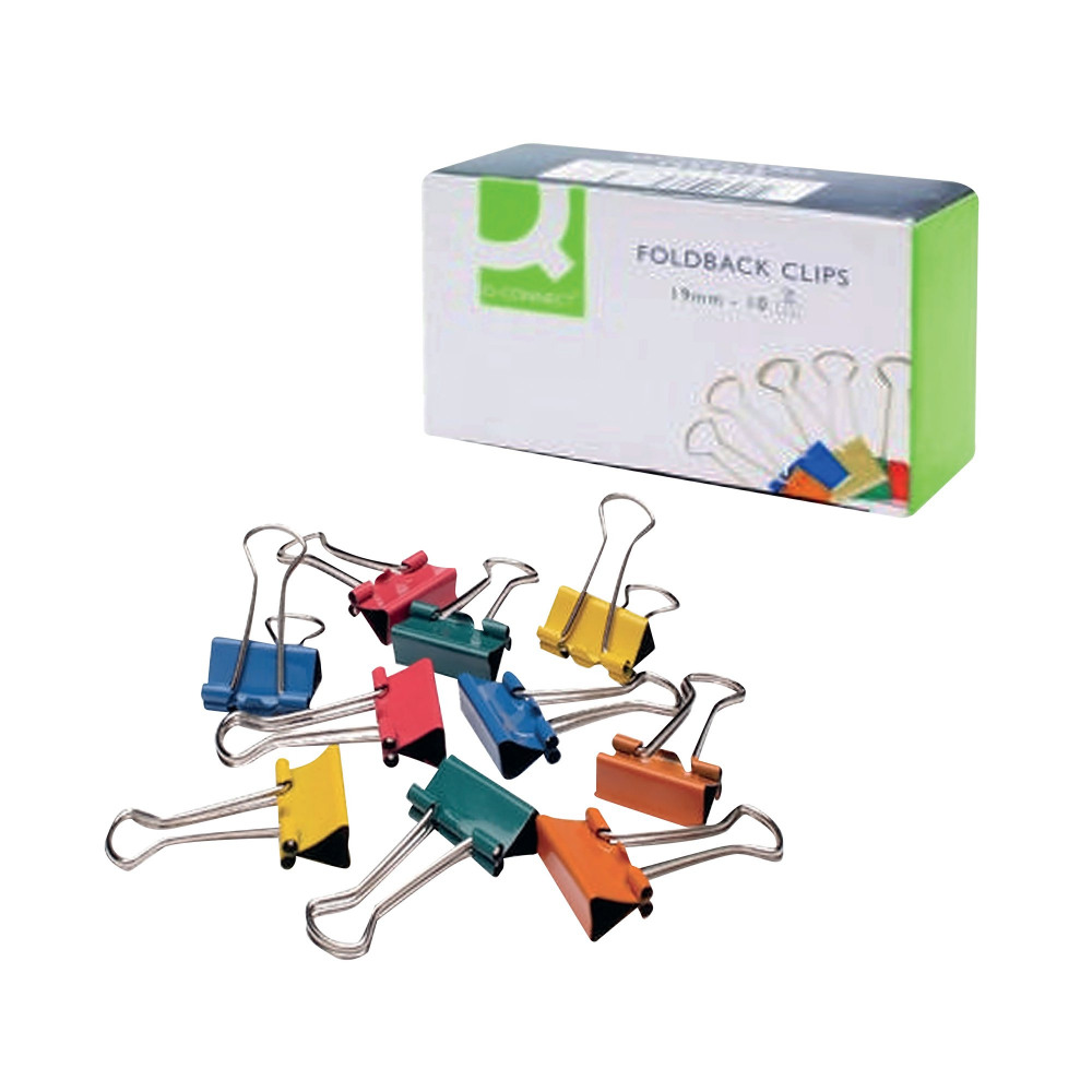 Q-CONNECT FOLDBACK CLIP 19MM ASSRTD