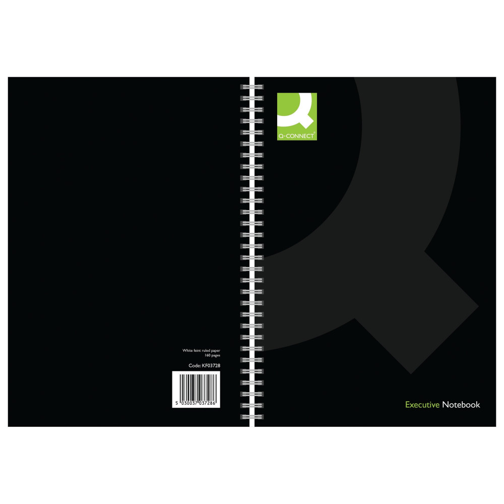 QCONNECT WIREBOUND A5 HBACK BLK PK3