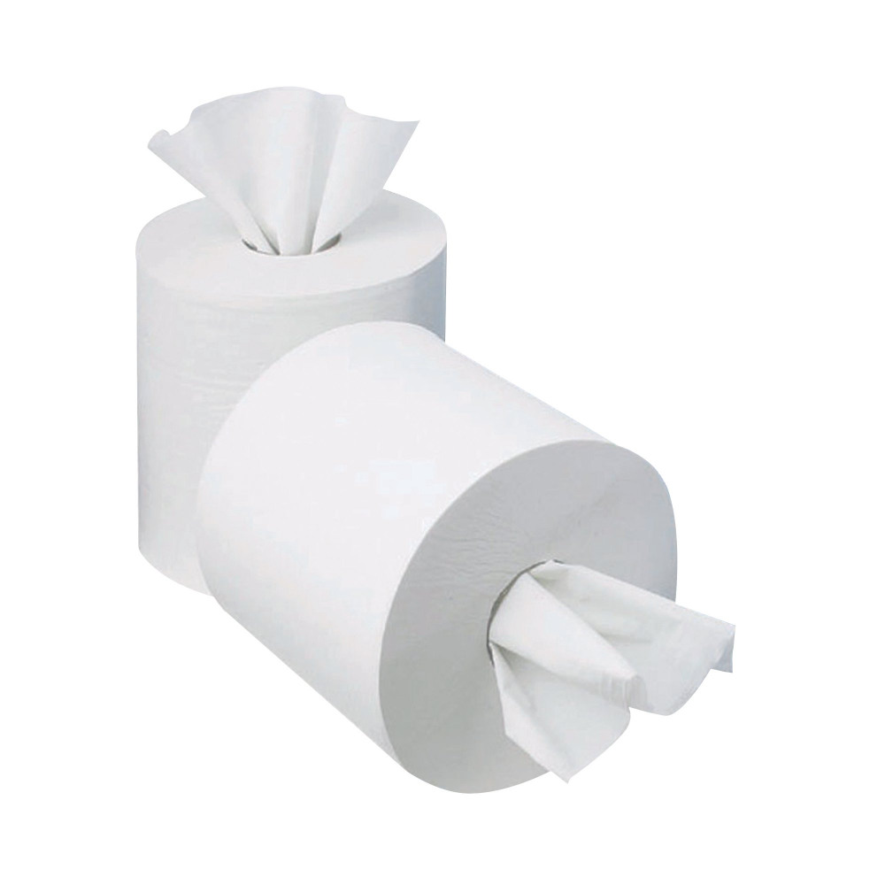 2WORK CFEED ROLL 1-PLY WHT PK12