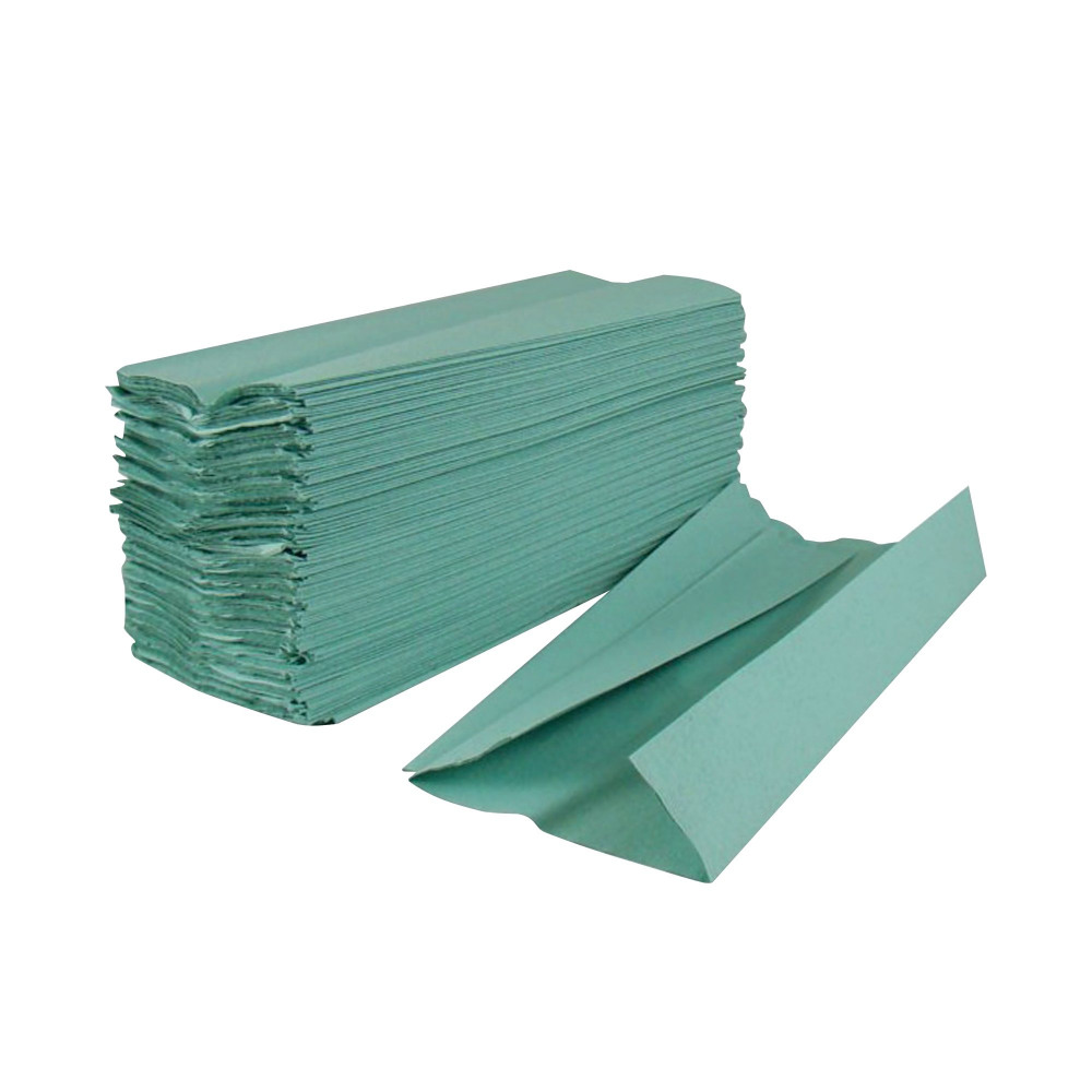 2WORK 1-PLY HAND TOWEL GREEN PK2880