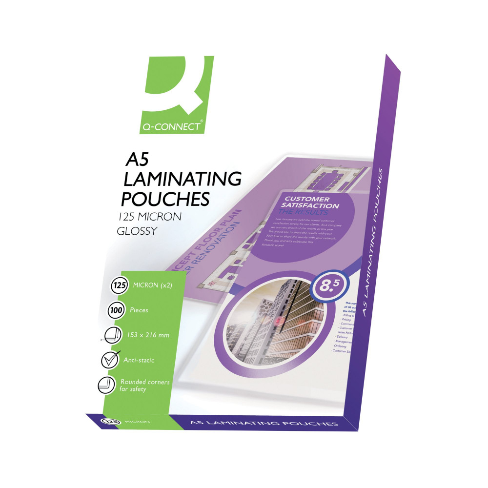 Q-CONNECT LAMINATING POUCH A5 PK100