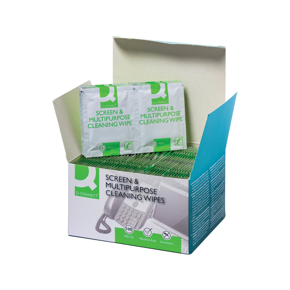 Q-CONNECT SCREEN/MULTI WIPES PK100