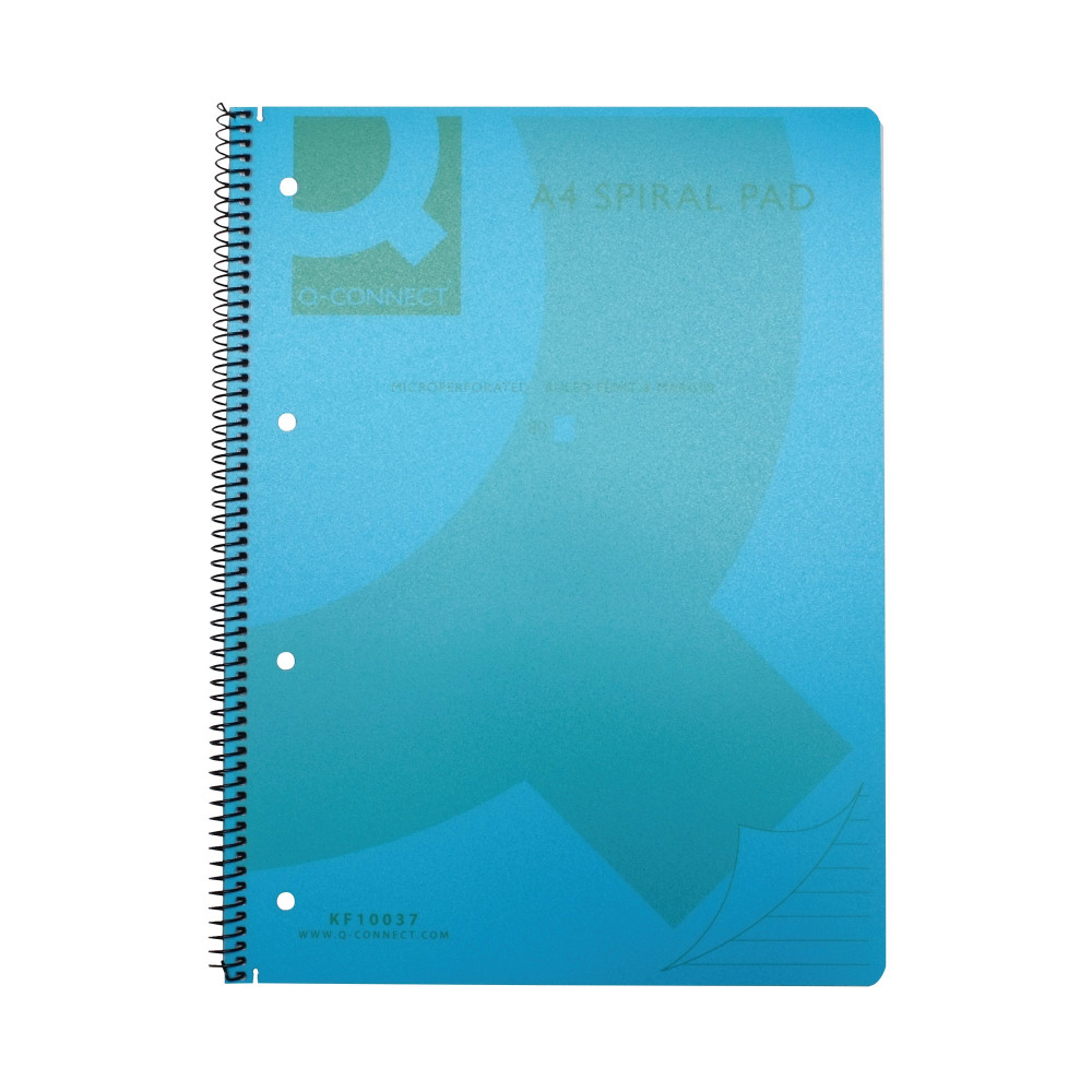 Q-CONNECT PP SPIRAL PAD A4 BLUE PK5