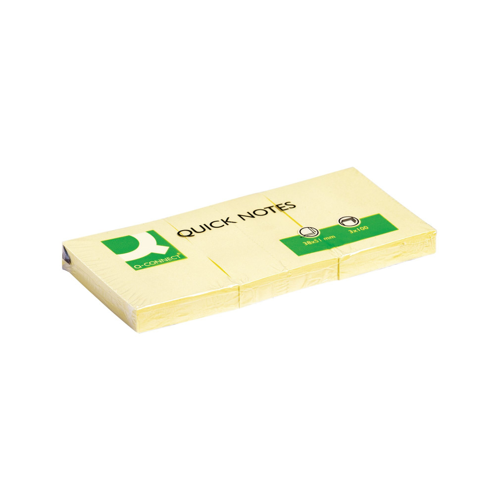 Q-CONNECT YLW 38X51 QUICK NOTES PK12