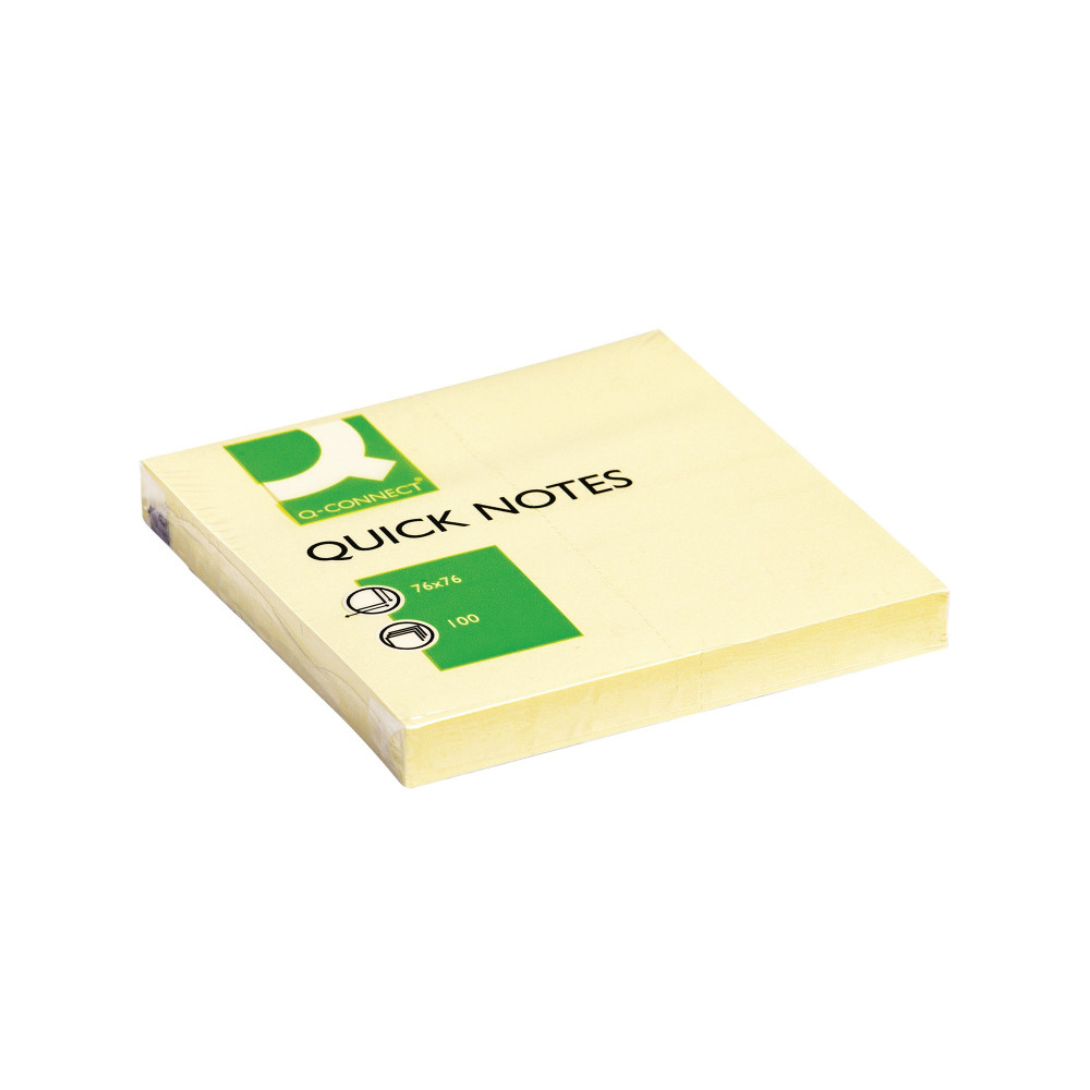 Q-CONNECT YLW 76X76 QUICK NOTES PK12