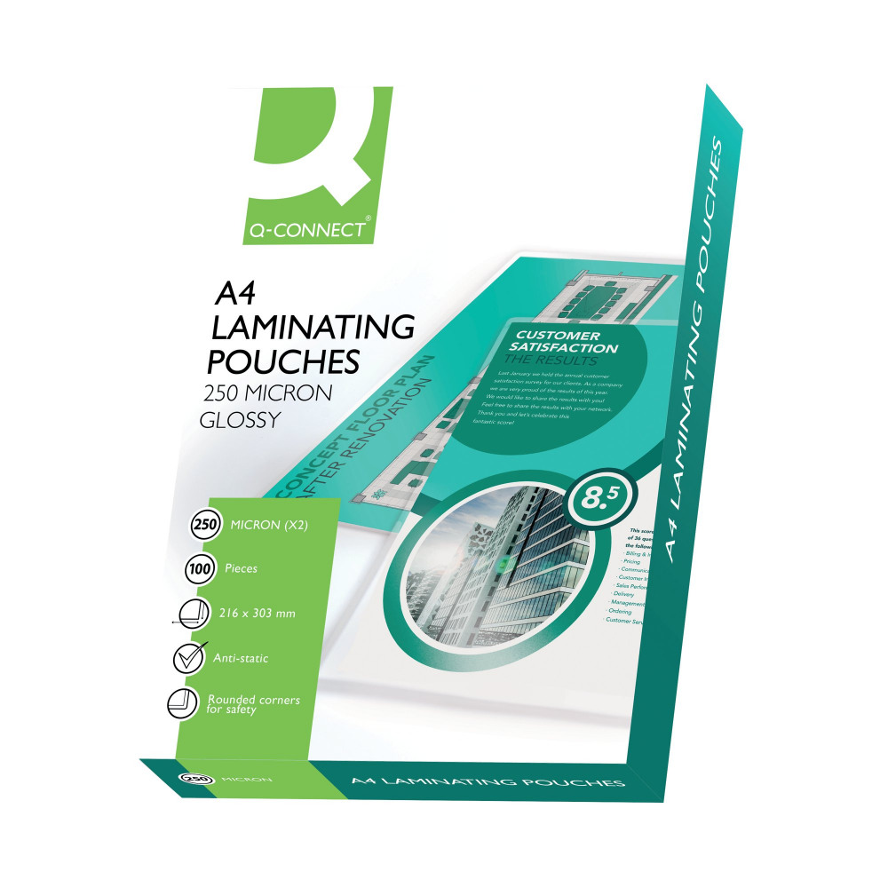 Q-CONNECT 2X250M HD LAM POUCH PK100