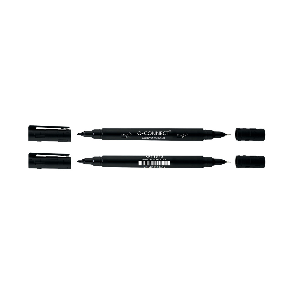 Q-CONNECT DUAL TIP MARKERS BLK PK10