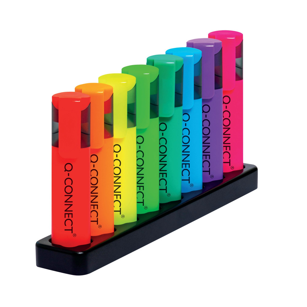 Q-CONNECT DESKSET W/8 NEON HIGHLTRS