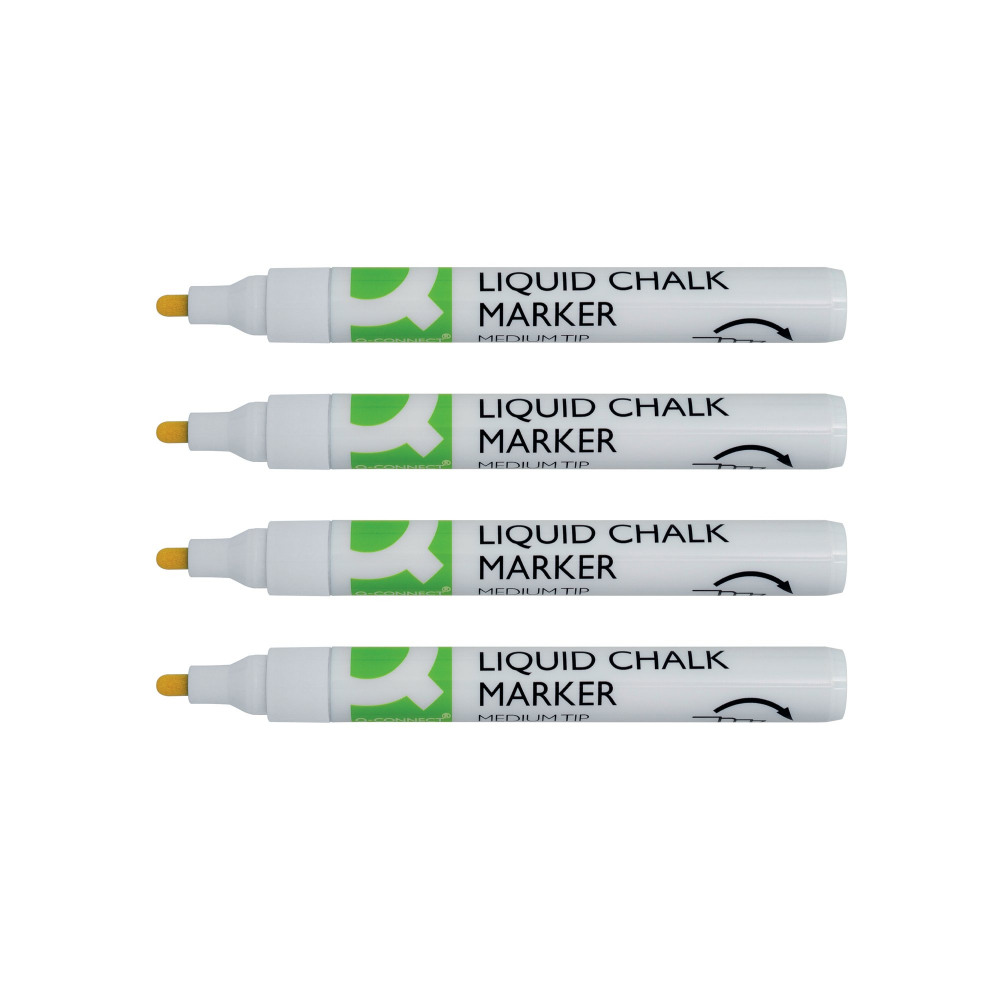 Q-CONNECT CHALK MARKERS MED WHT PK4
