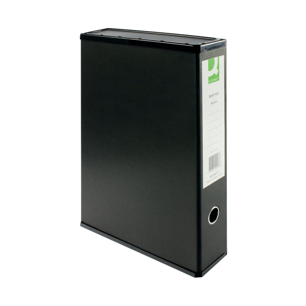 Q-CONNECT 75MM BOX FILE FC BLACK PK5