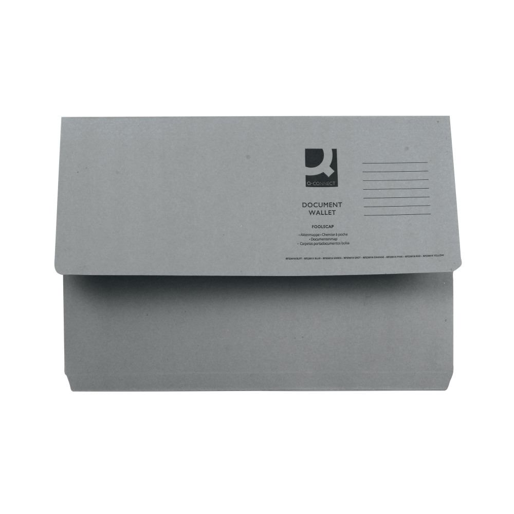 Q-CONNECT DOC WLT FS GREY PK50
