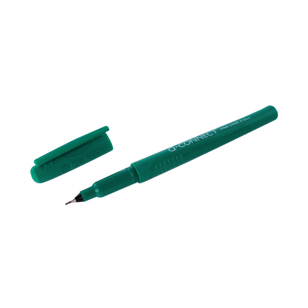 Q CONNECT FINELINER PEN 0.4 GRN PK10