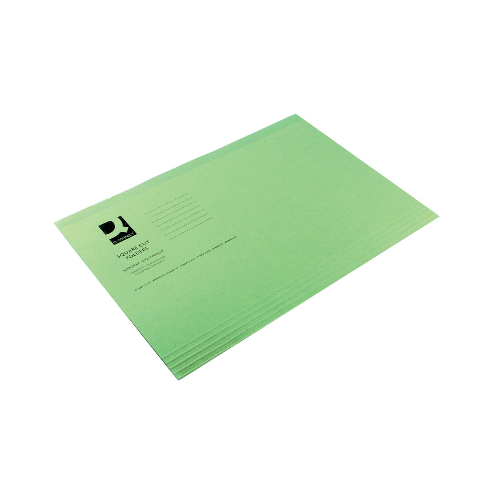 Q-CONNECT SQUARE CUT FOLDER FS GREEN