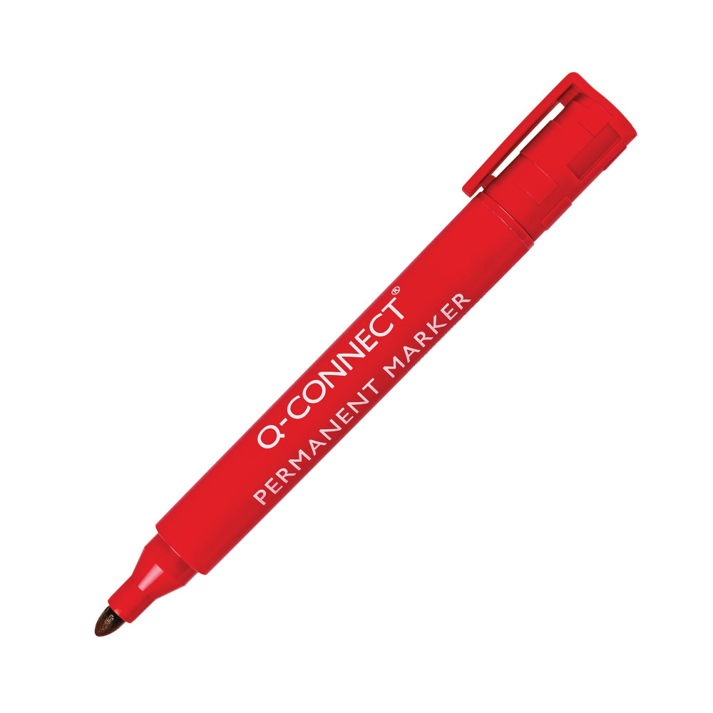 Q-CONNECT PERM MARKR BULLET RED PK10
