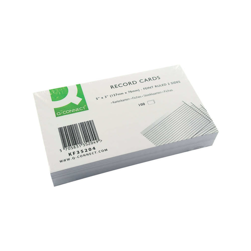 Q-CONNECT RECD CARD 127X76 WHT P100