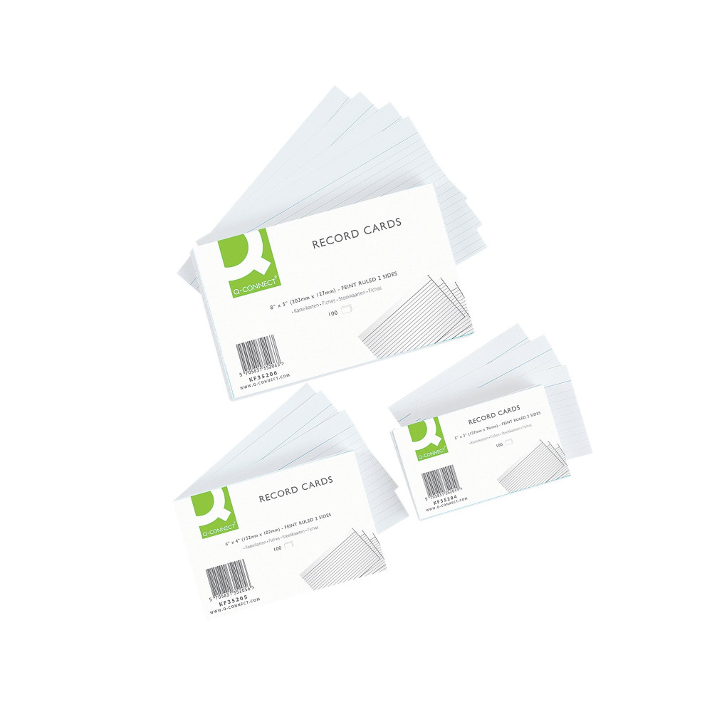 Q-CONNECT RECD CARD 203X127 WHT P100