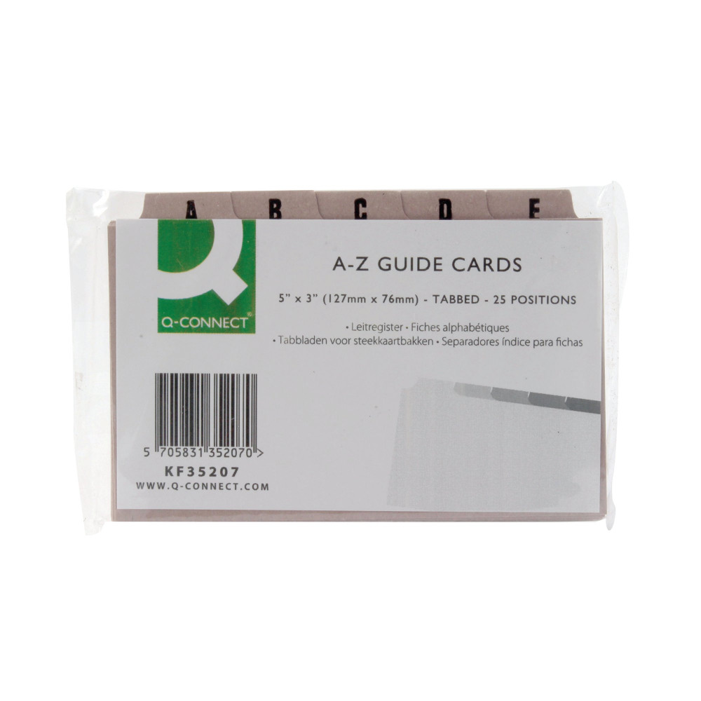 Q CONNECT GUIDECARDS 5X3 A-Z BF PK25