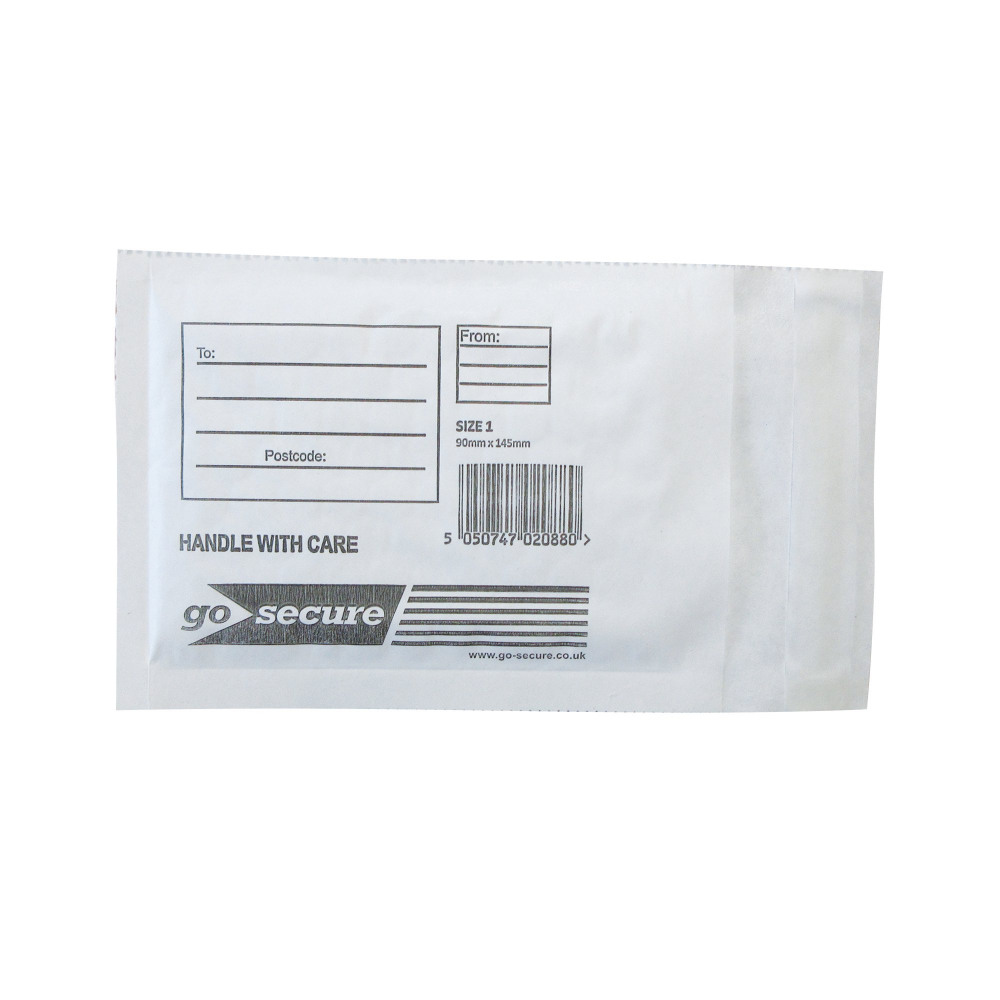 GOSECURE BUBBLE ENV SIZE 1 WHT PK100