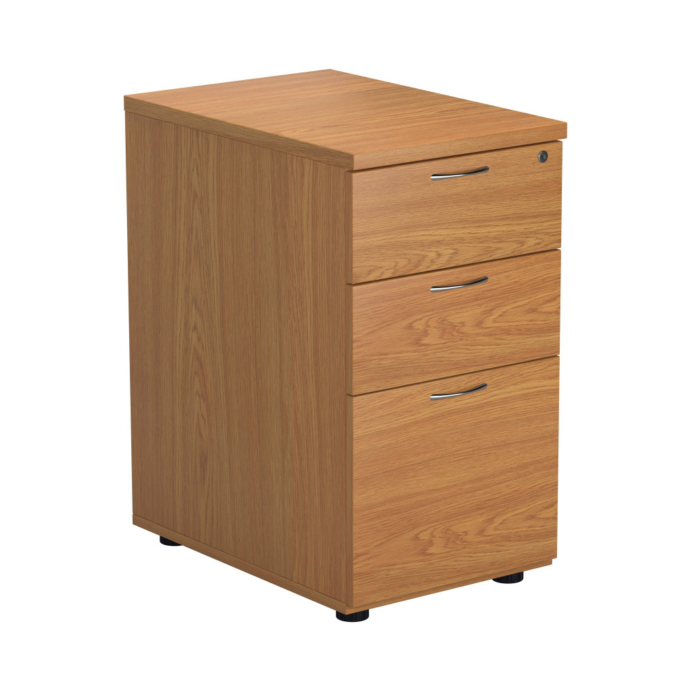 FIRST 3DRW DESK HIGH PEDESTAL NOAK