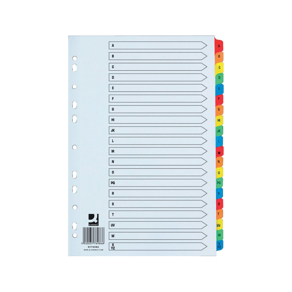 Q CONNECT EW INDEX A-Z REINF MULTI