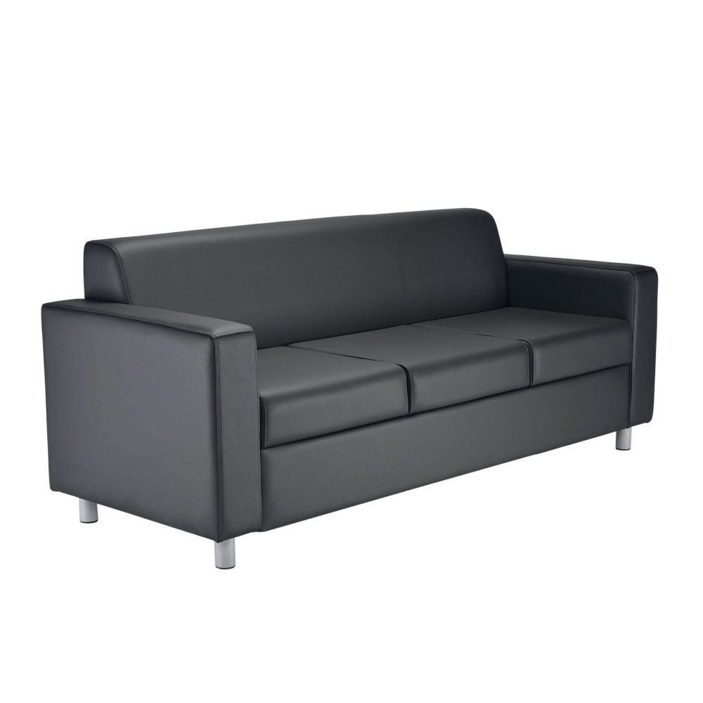 JEMINI ICEBERG 3 SEATER SOFA PU BLK