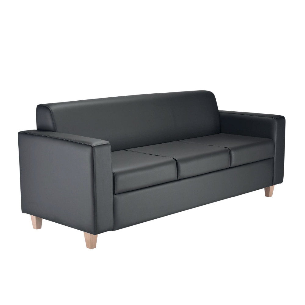 JEMINI ICEBERG 3 SEAT SOFA PU BLACK