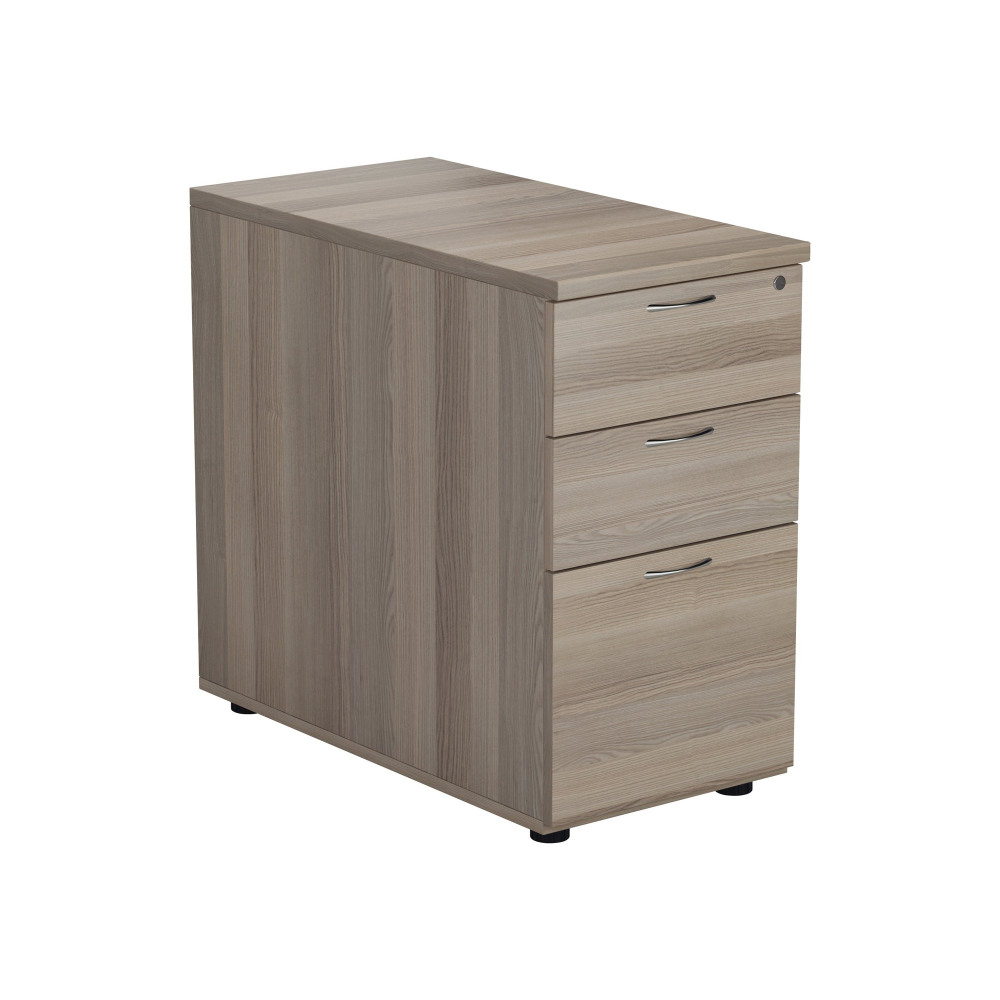 JEMINI 3 DRW DESK HIGH GREY OAK