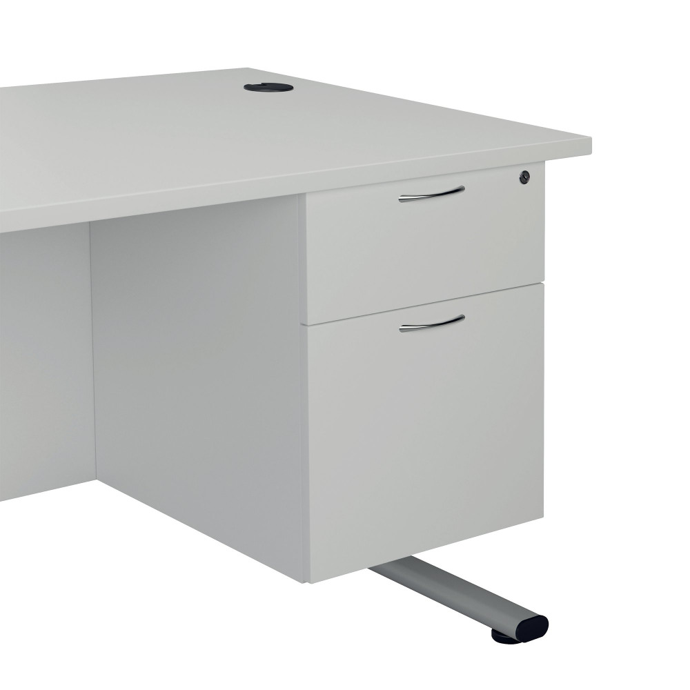 JEMINI 2 DRW FIXED PEDESTAL WHITE