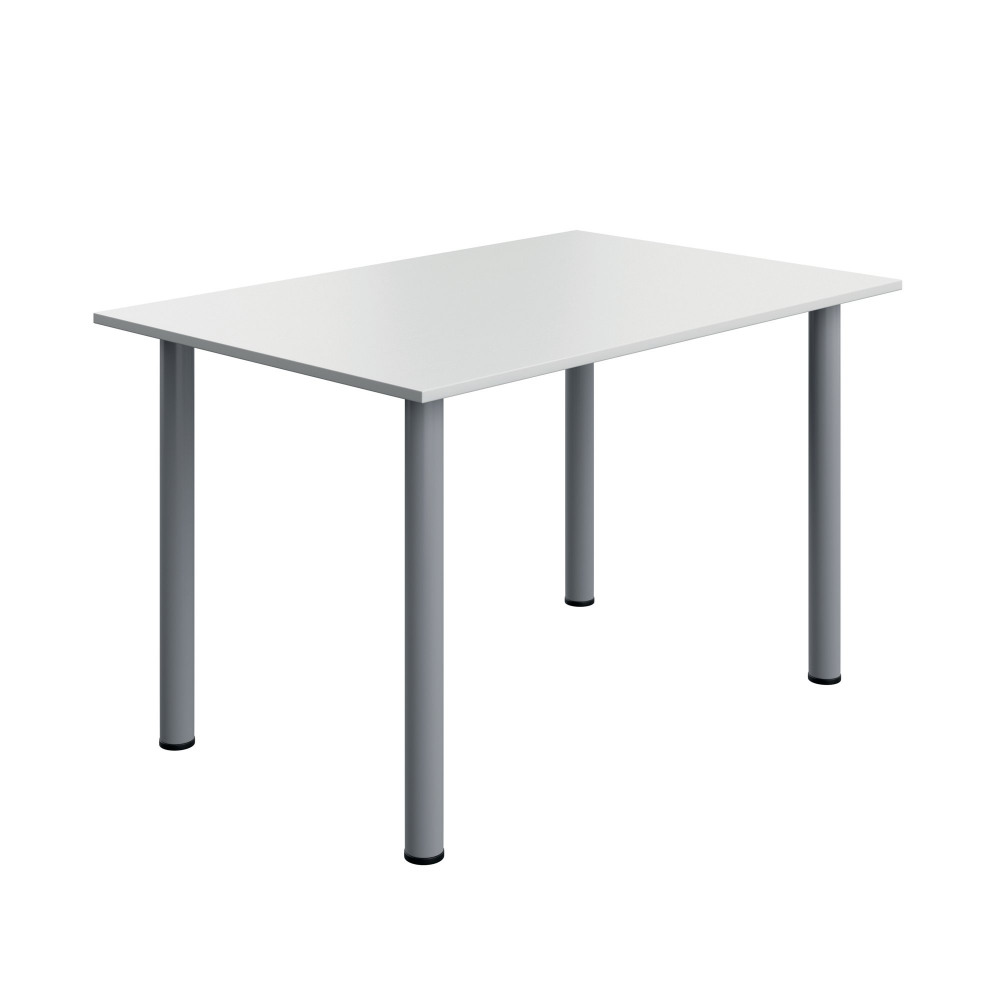 POLE LEG RECT TBL 1200X800 WHITE/SLV