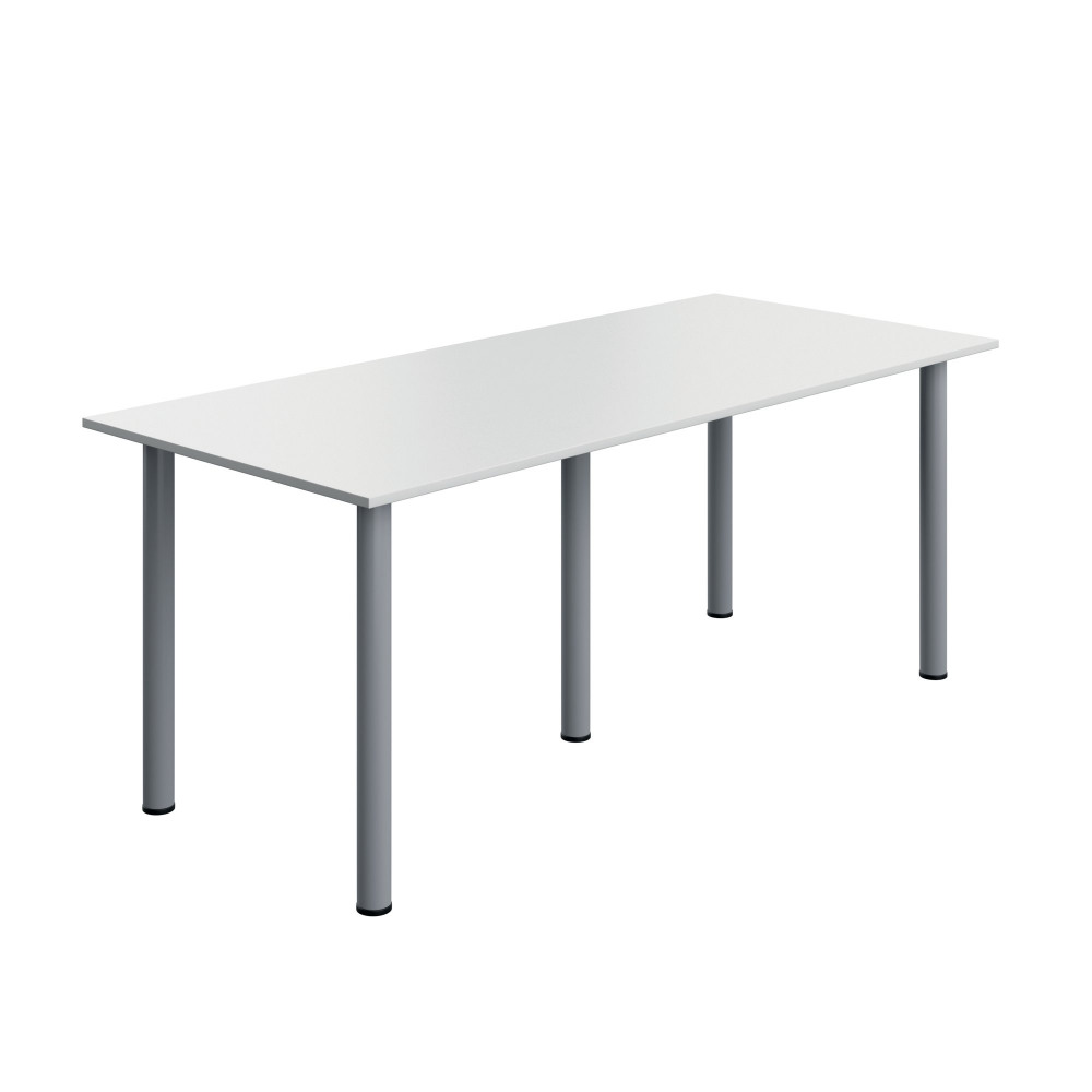 POLE LEG RECT TBL 1800X800 WHITE/SLV
