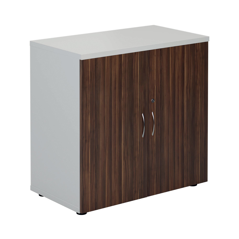 JEMINI CUPBOARD 800X450 WHT/DK WALNT