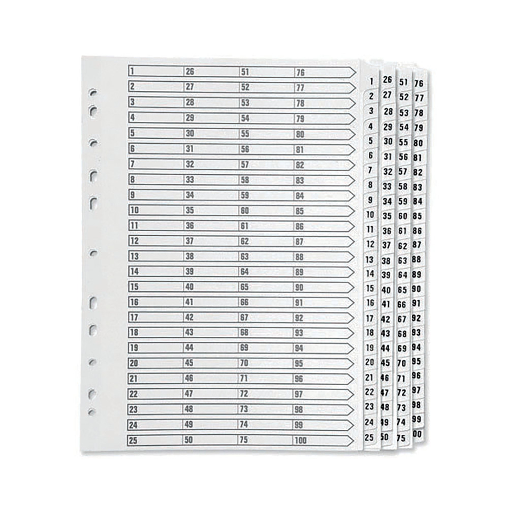 Q-CONNECT A4 1-100 INDEX WHITE