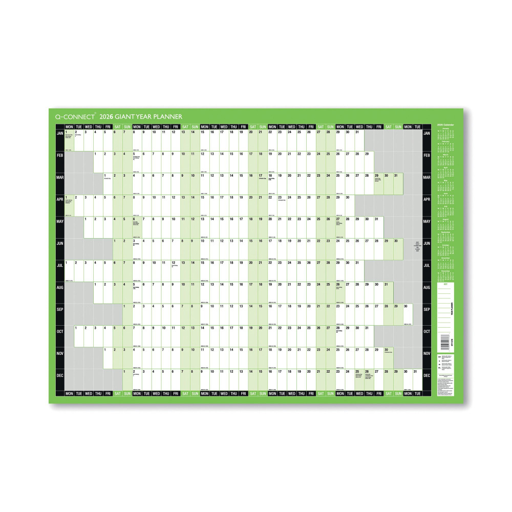 Q-CONNECT GIANT YEAR PLANNER 2026