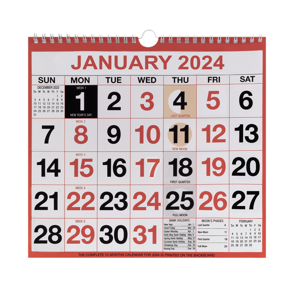 WIREBOUND MTV CALENDAR 249X231 2024