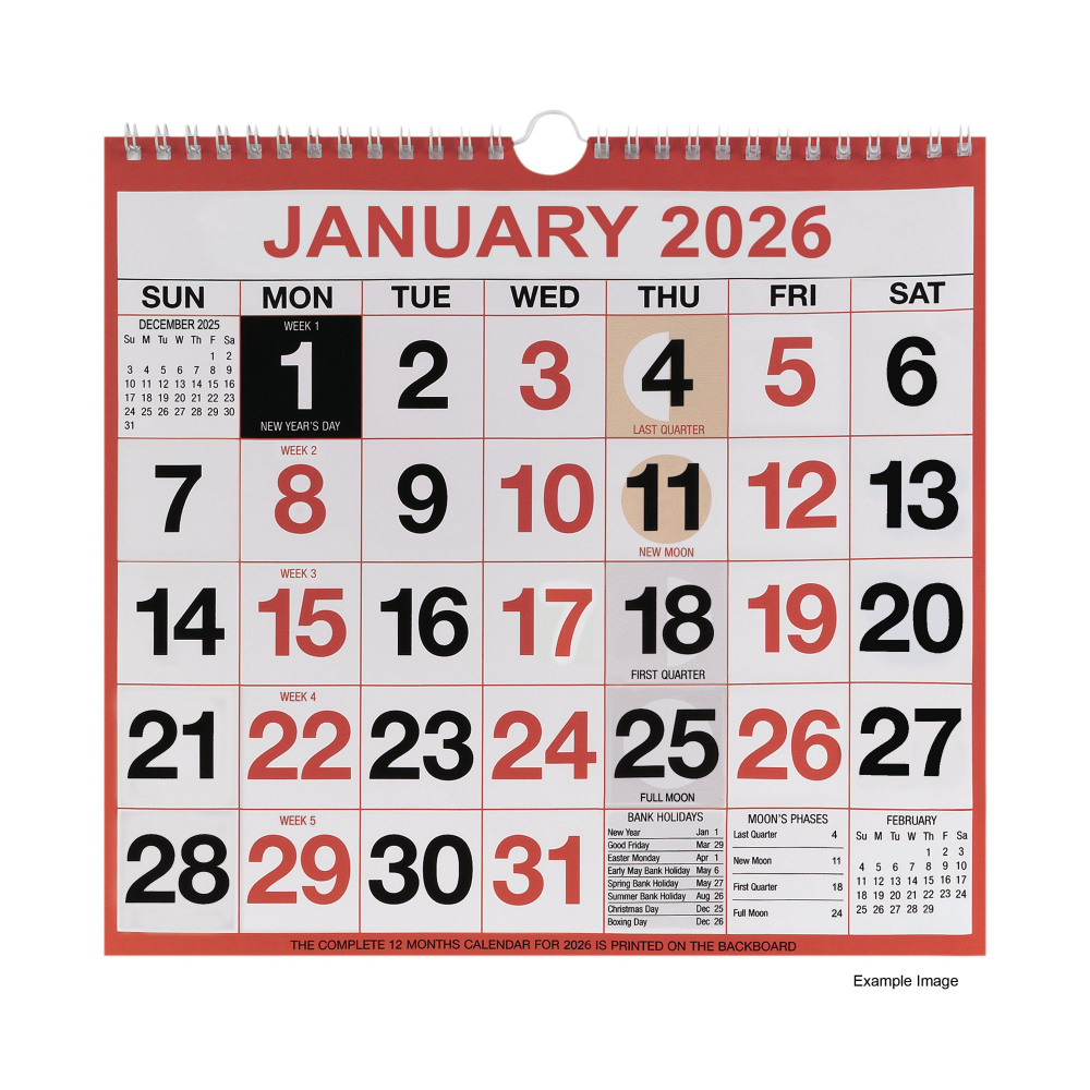 WIREBOUND MTV CALENDAR 249X231 2026