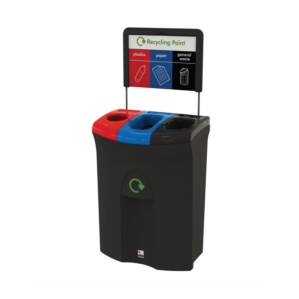 RCY BIN PLASTIC PAPER GEN WASTE 110L