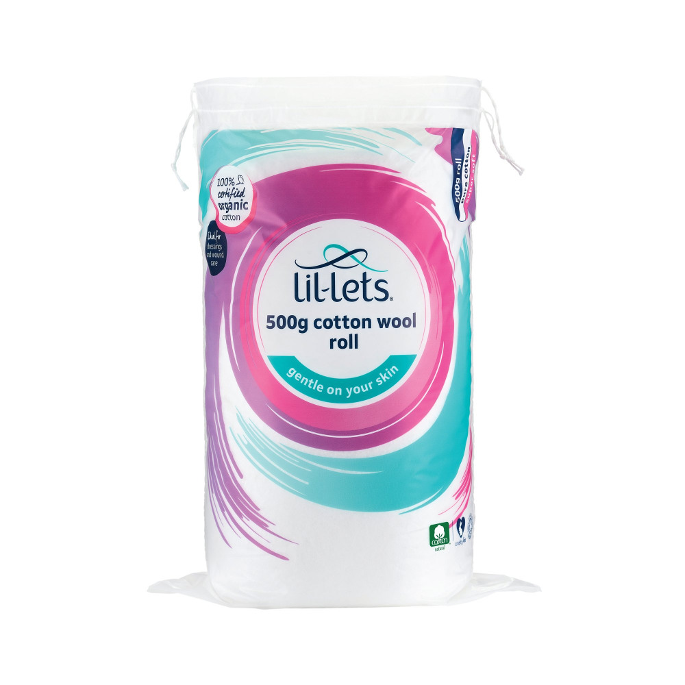 LIL-LETS COTTON WOOL ROLL 500G PK12