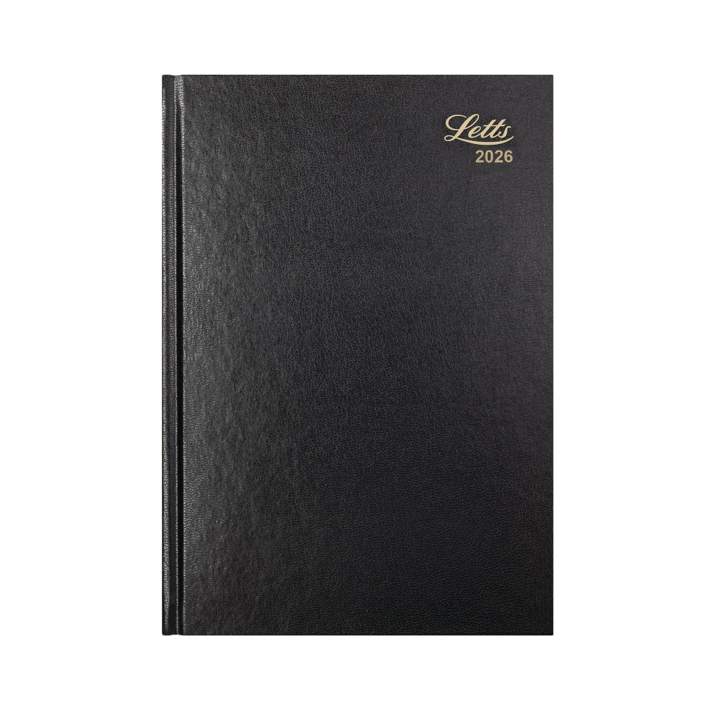 LETTS DESK DIARY DPP A5 BLK 2026