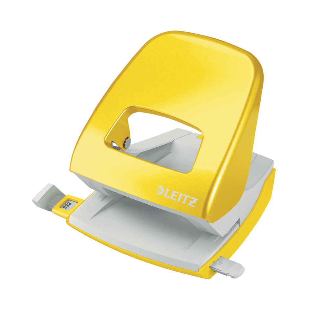 LEITZ WOW OFFICE HOLE PUNCH YELLOW