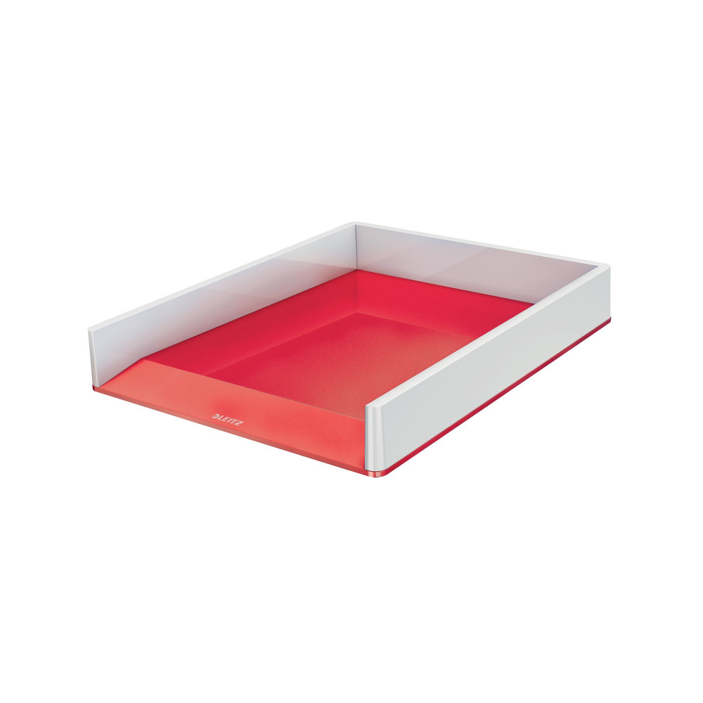 LEITZ WOW LETTER TRAY DUO COL WHT/RD