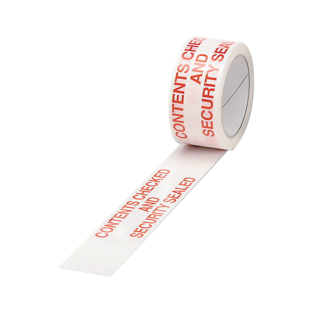 TAPE CNTNTS CHKED WH/RED PP 50MMX66M